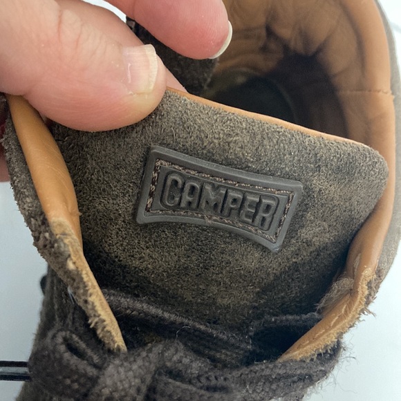 Camper Boots Mens 40 US 7 Brown Suede Zip Lace Up Ankle  Peu Alicante - Picture 11 of 14